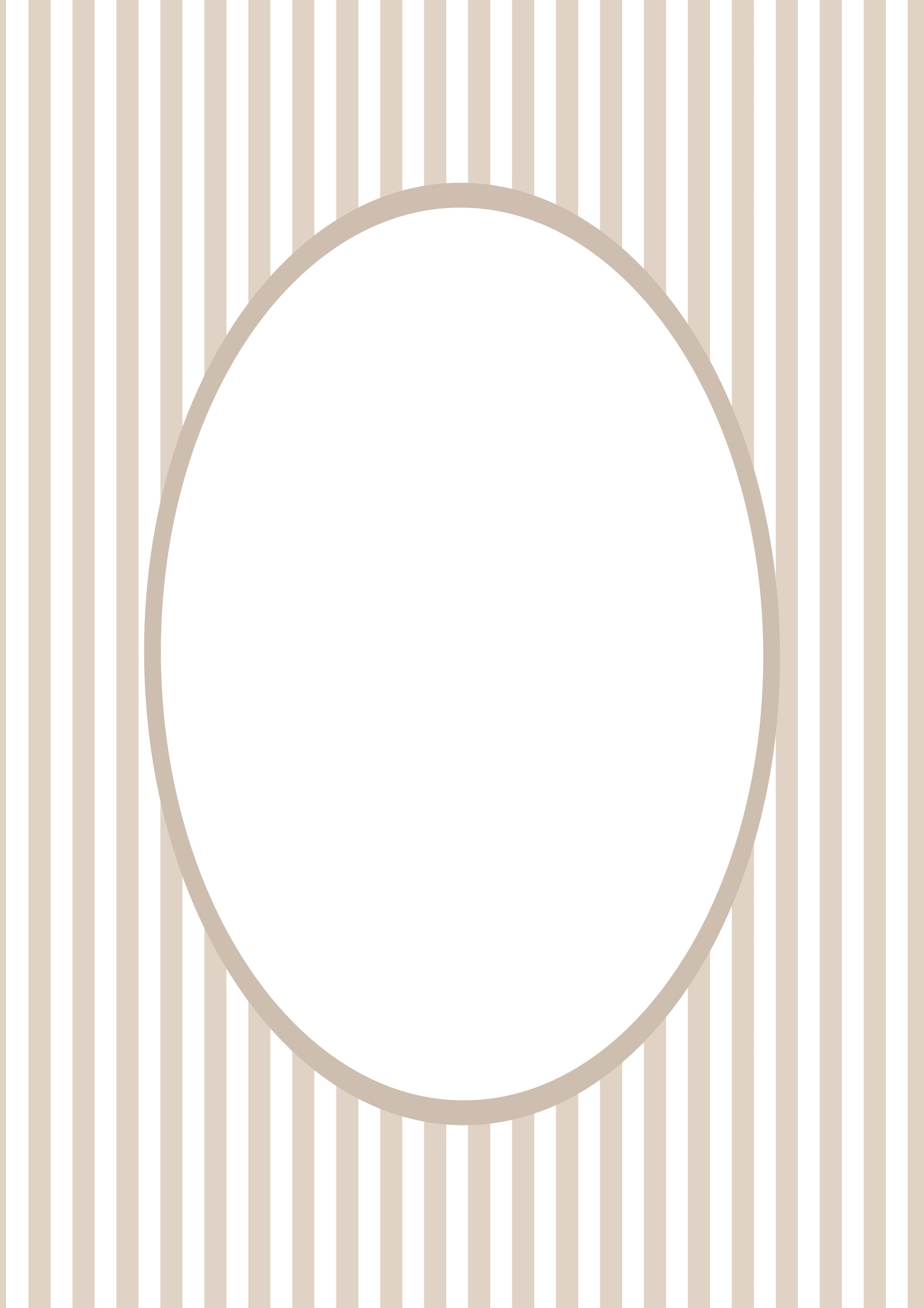 Small Stripes Photo Mount - picture frame passepartout - oval aperture - Coeur et Maman