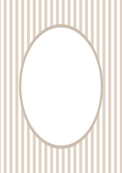 Small Stripes Photo Mount - picture frame passepartout - oval aperture - Coeur et Maman
