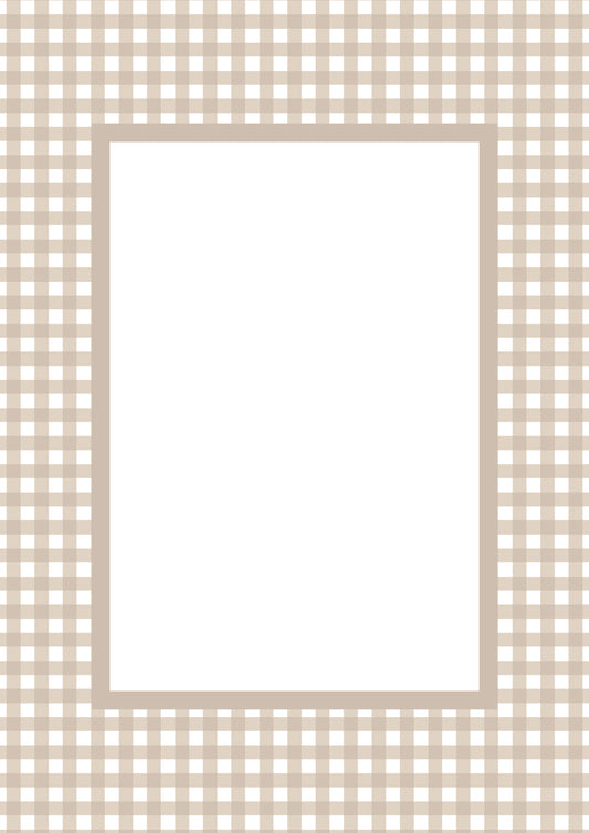 Taupe Rectangular Gingham Photo Mat