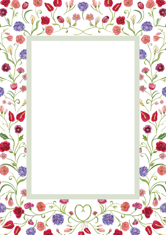The Promise Rectangular Floral Patterned Photo Mat for Brides