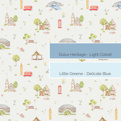 Town & Country Wallpaper - Grey Background, Coral Flowers