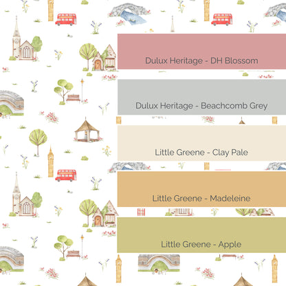 Town & Country Wallpaper - white background, coral flowers