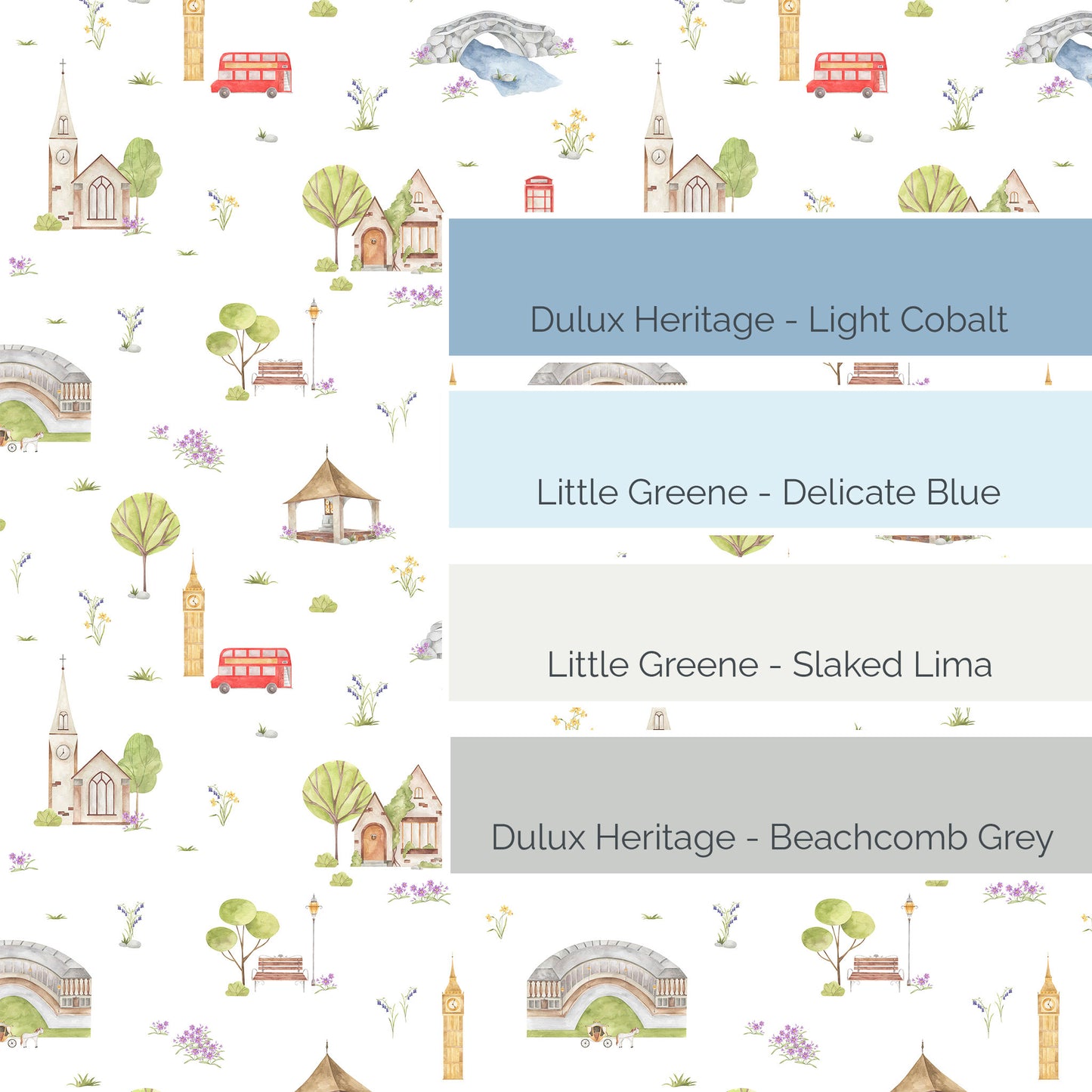 Town & Country Wallpaper - white background, lilac flowers