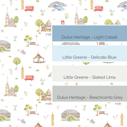 Town & Country Wallpaper - white background, lilac flowers