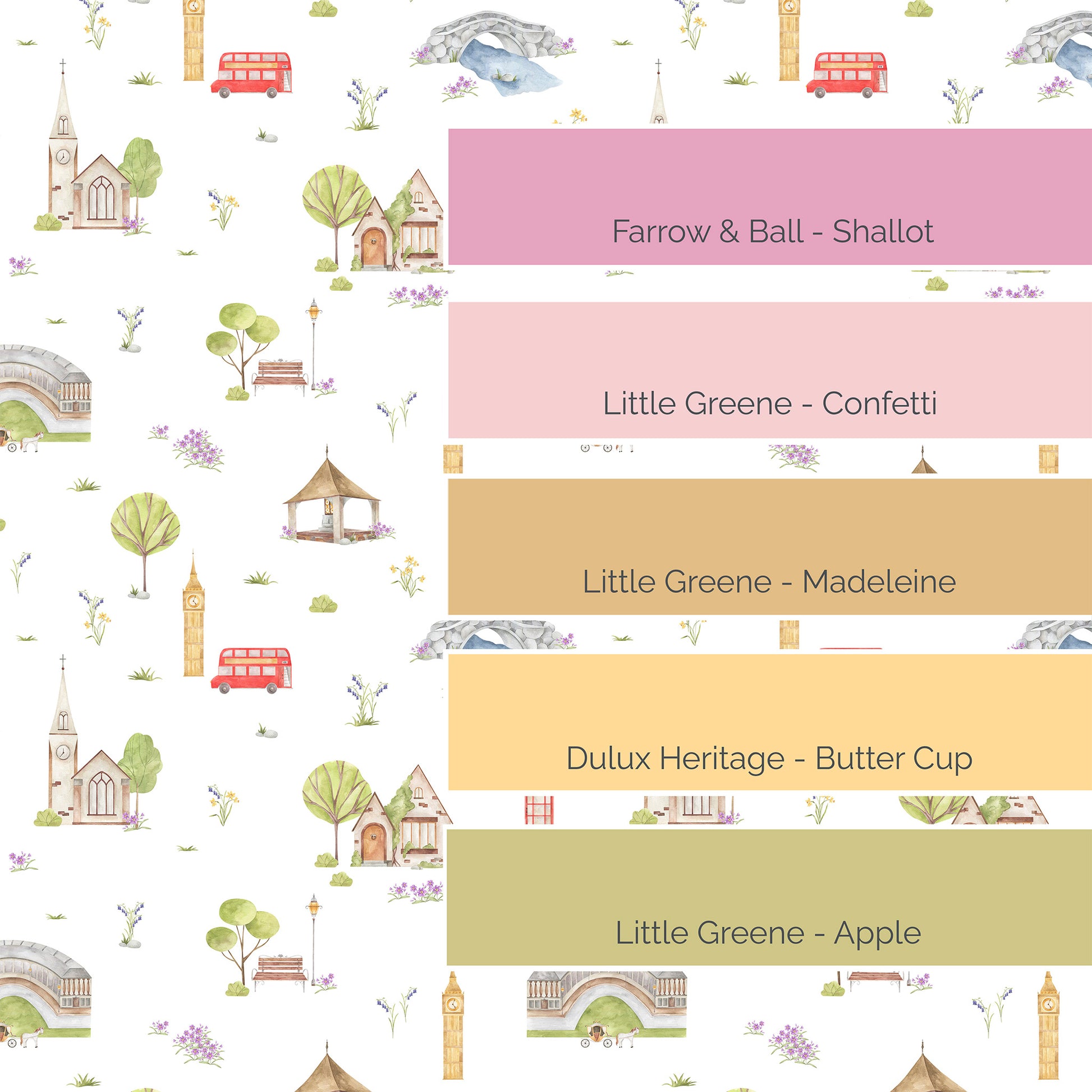 Town & Country Wallpaper - white background, lilac flowers