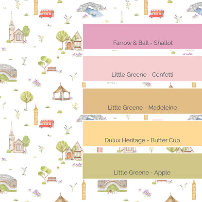 Town & Country Wallpaper - white background, lilac flowers