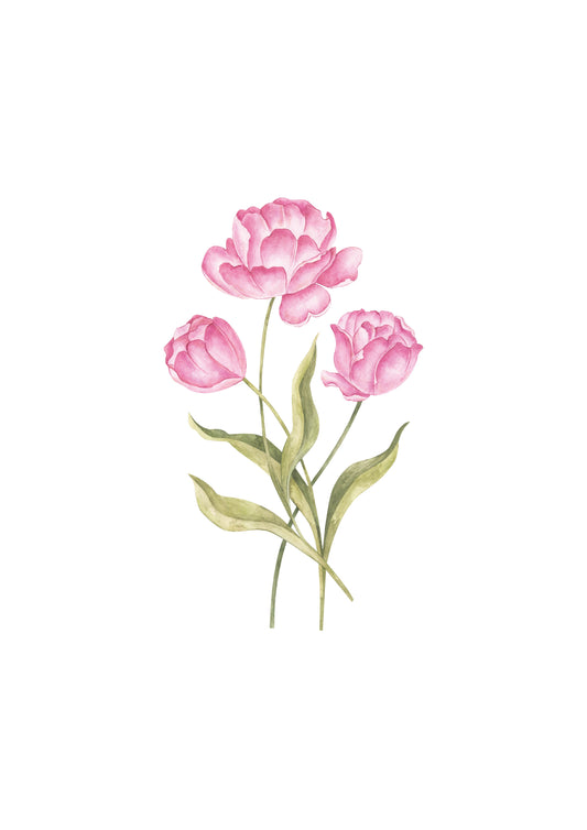 Tulips Nursery Art Print Pink