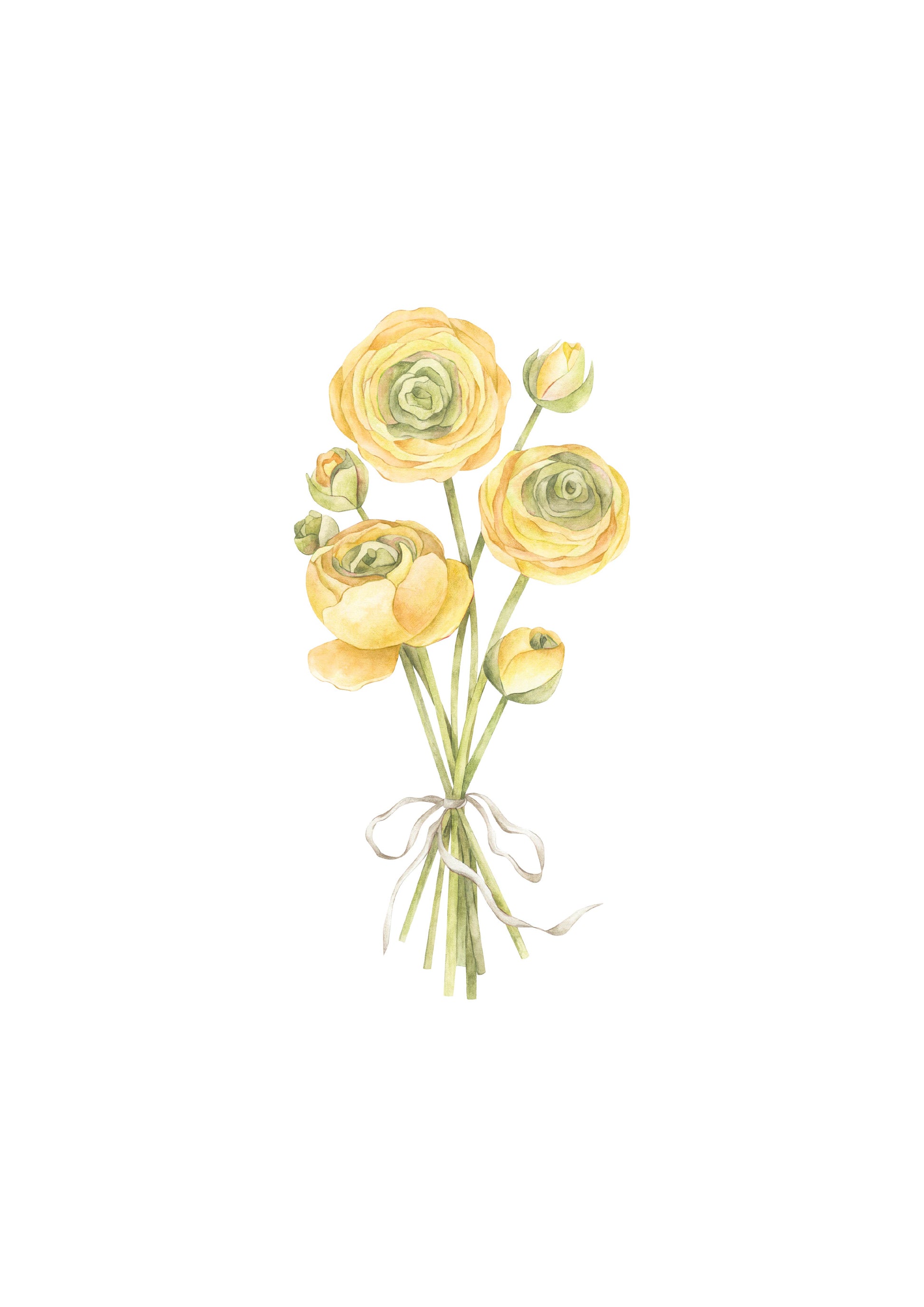 YELLOW RANUNCULUS NURSERY ART PRINT