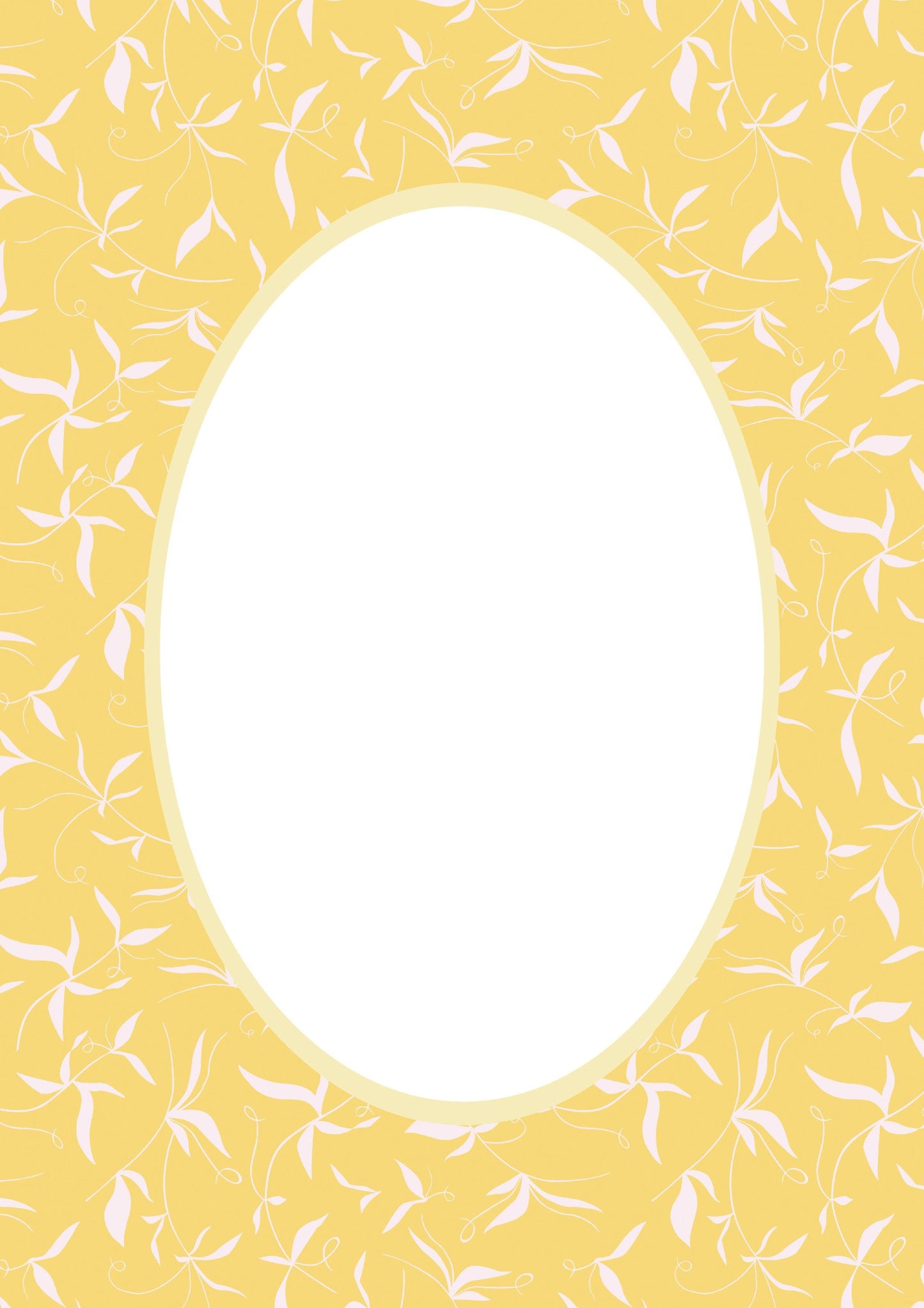 Yellow Oval Botanical Patterned Photo Mat