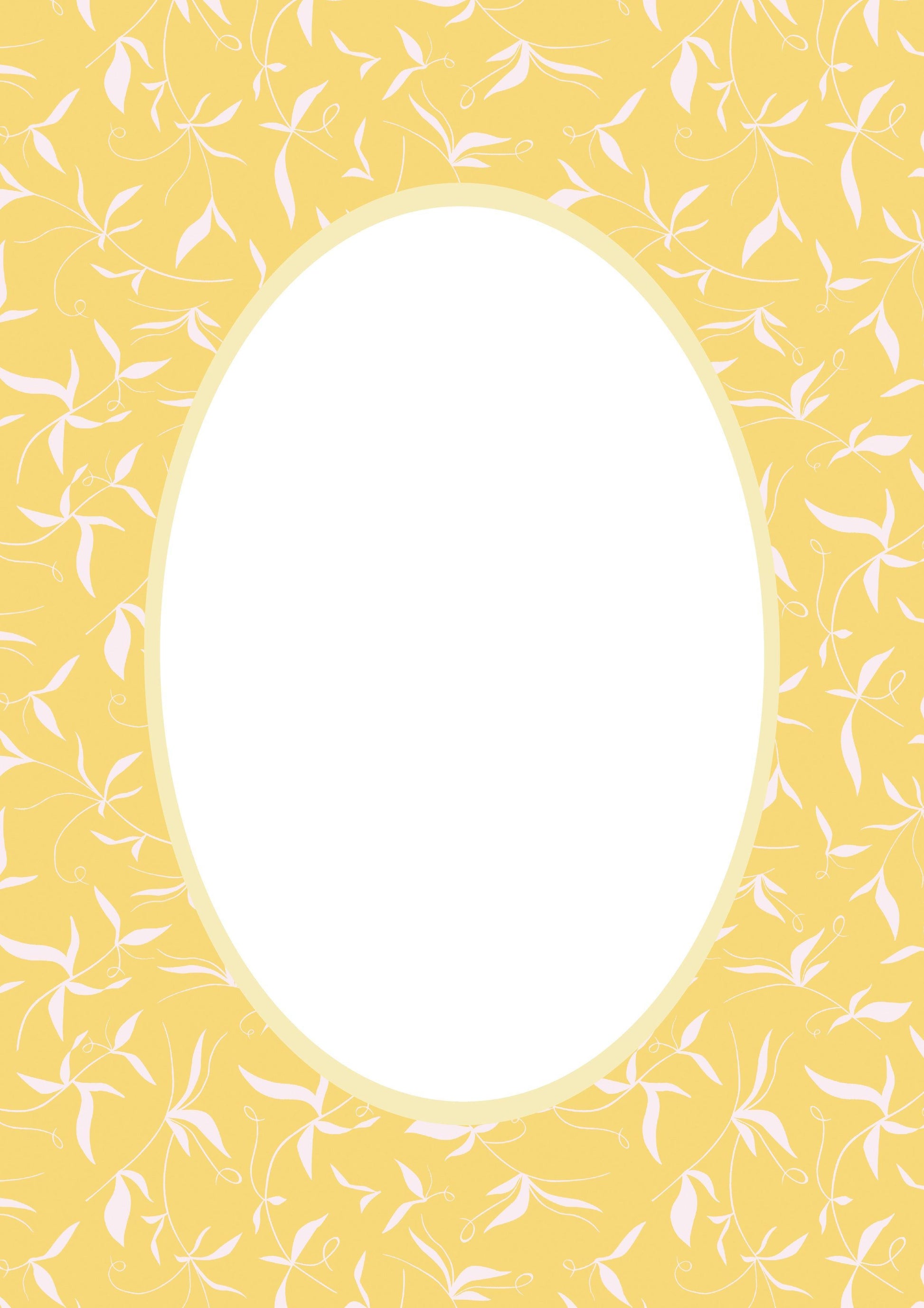 Yellow Oval Botanical Patterned Photo Mat