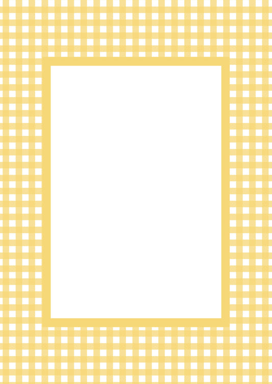 Yellow Rectangular Gingham Photo Mat