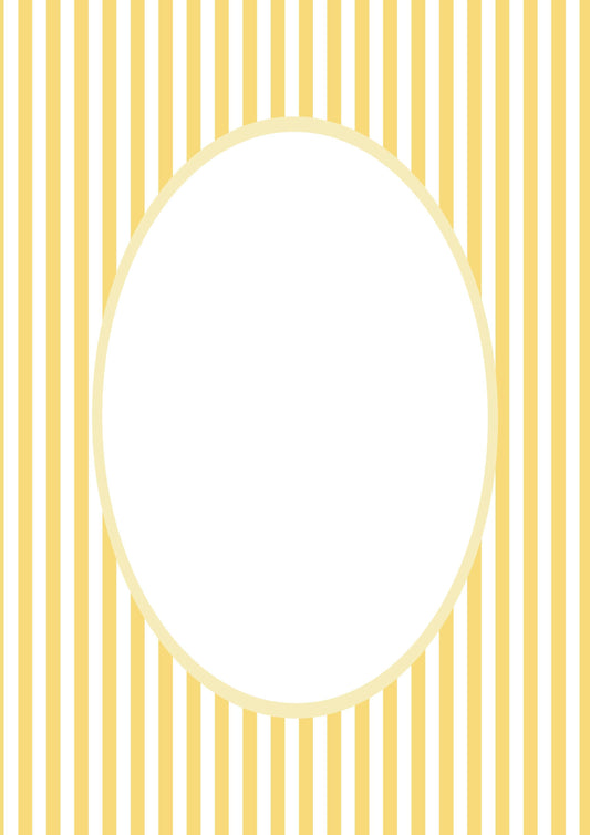 Smallstripes__Yellow__Oval

Yellow striped picture frame mat board with sunny vertical lines; perfect for framing joyful nursery art, summer photos, or playful children’s prints — a vibrant gift for baby showers, birthdays, christenings, or Easter.