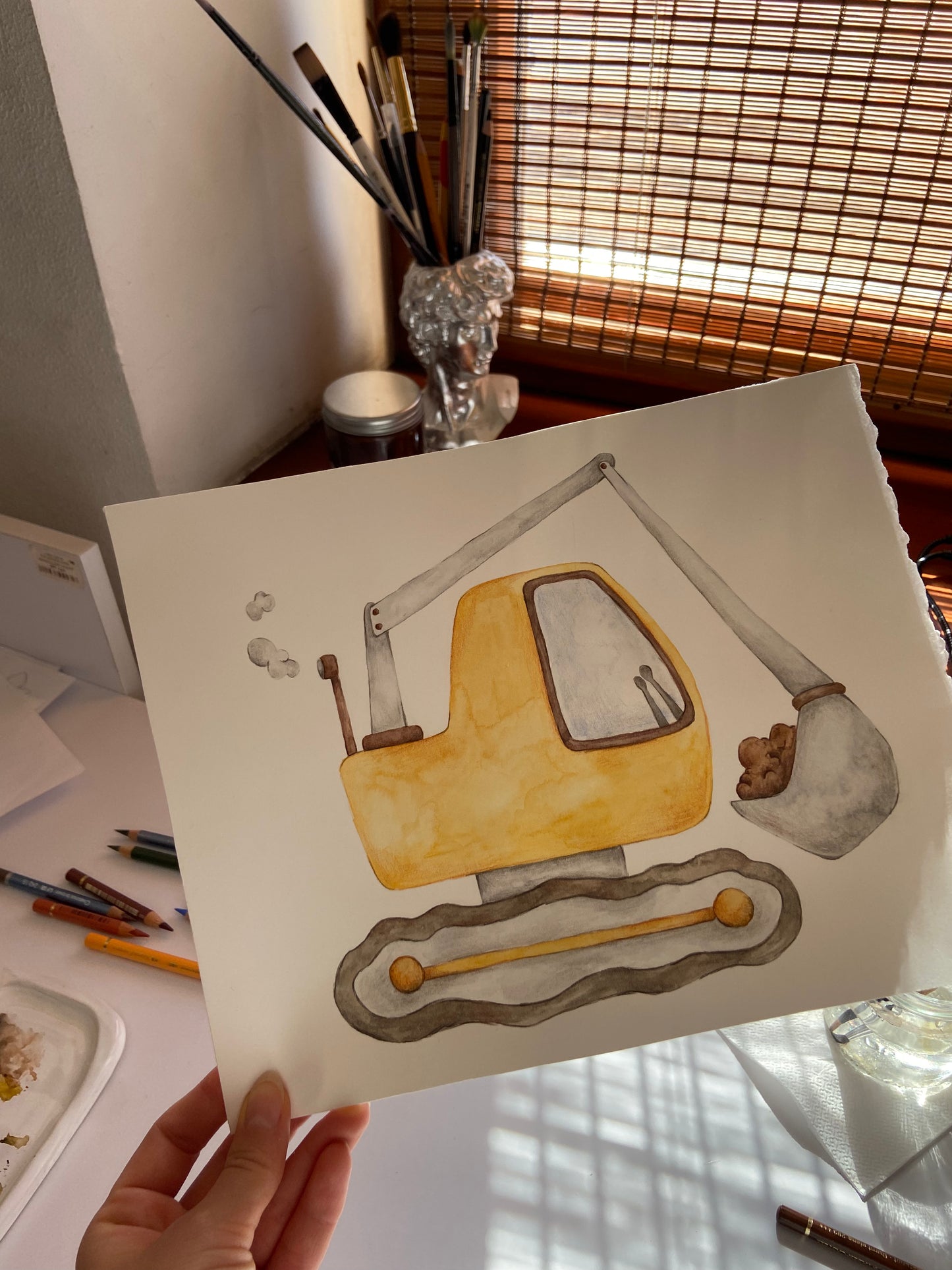 Excavator Nursery Art Print