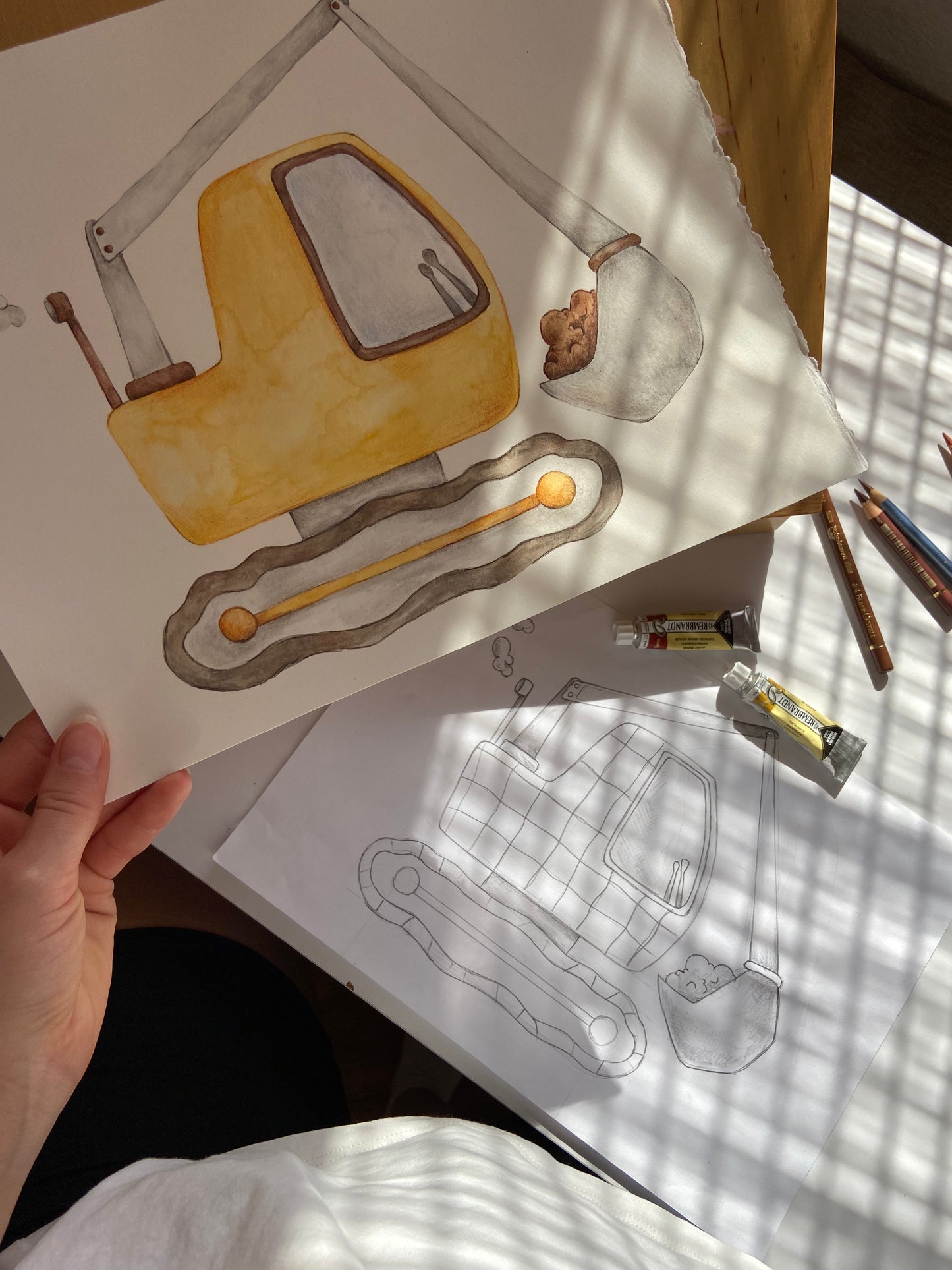 Excavator Nursery Art Print