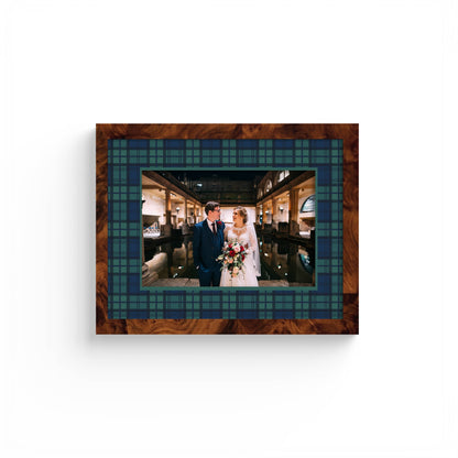 Black Watch Tartan Photo Mount - custom photo mat for framing -burlwood frame - wall hanging - Coeur et Maman