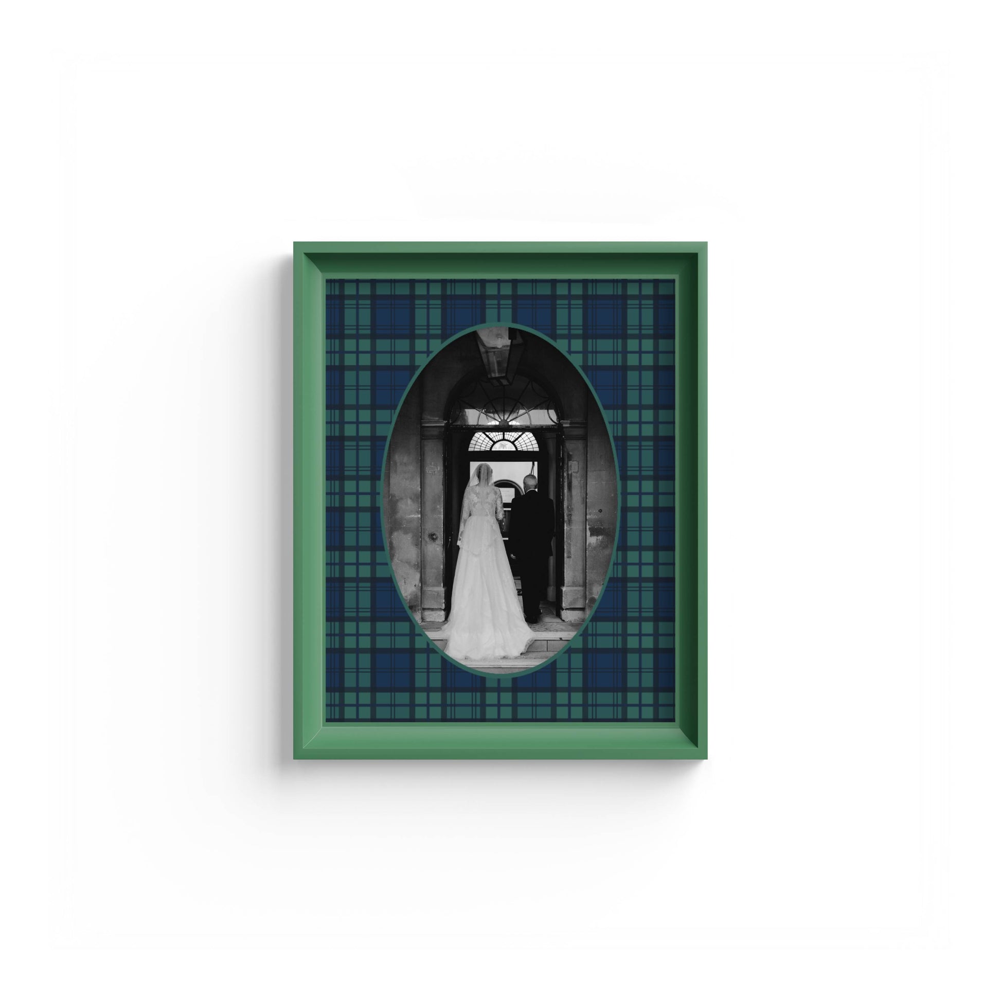 Black Watch Tartan Photo Mount - mount for picture frame - green frame - wall hanging - Coeur et Maman