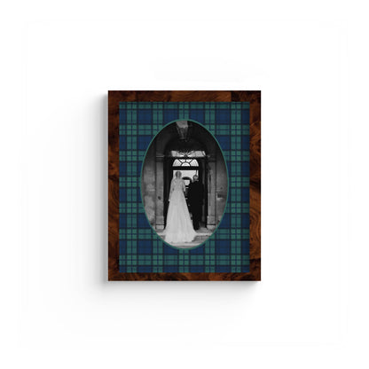 Black Watch Tartan Photo Mount - custom photo mat for framing -burlwood frame - wall hanging - Coeur et Maman