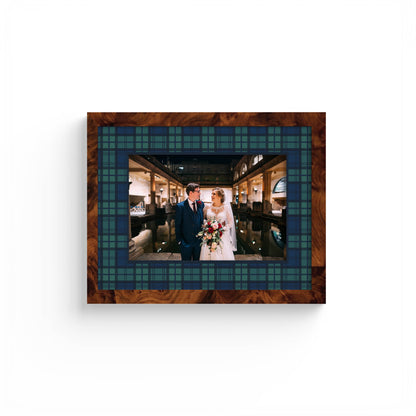 Black Watch Tartan Photo Mount - custom photo mat for framing -burlwood frame - wall hanging - Coeur et Maman