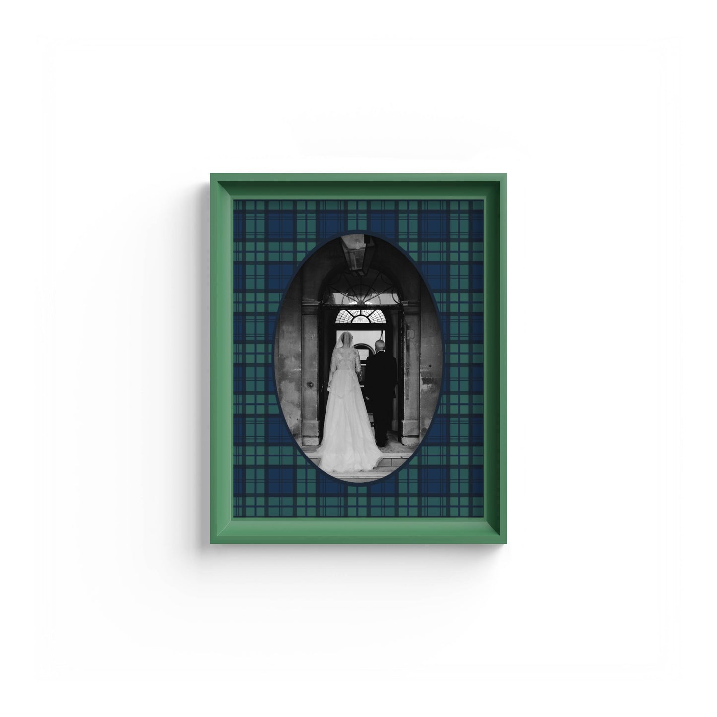 Black Watch Tartan Photo Mount - mount for picture frame - green frame - wall hanging - Coeur et Maman