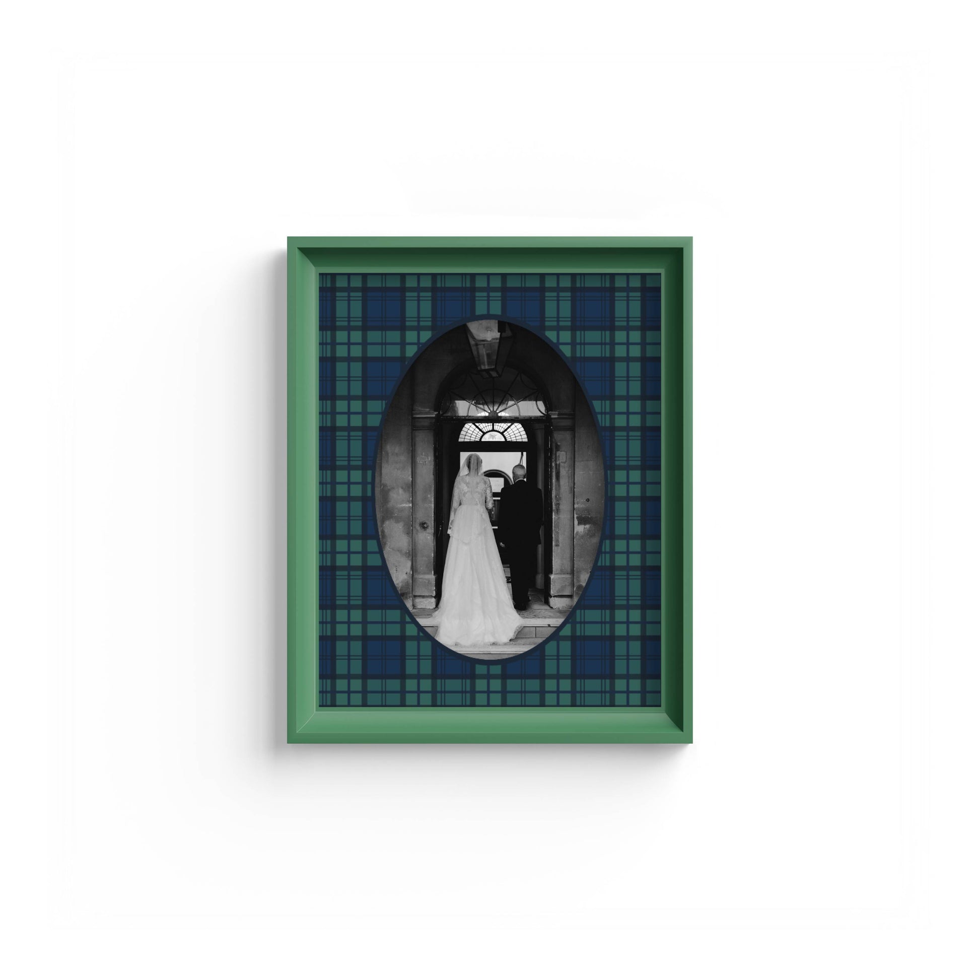 Black Watch Tartan Photo Mount - mount for picture frame - green frame - wall hanging - Coeur et Maman