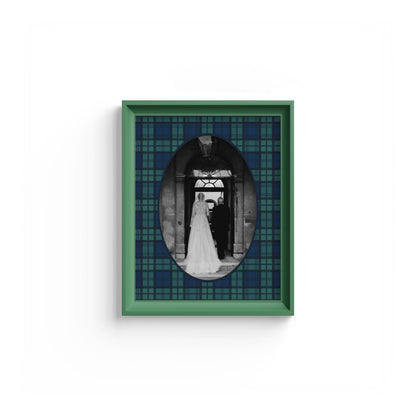 Black Watch Tartan Photo Mount - mount for picture frame - green frame - wall hanging - Coeur et Maman
