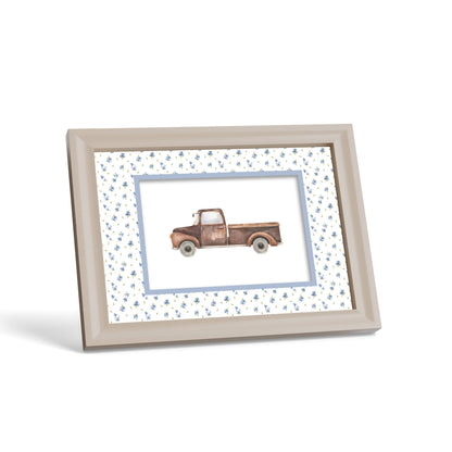 Floral Photo Mount - custom photo mat for framing - cream frame - surface leaning - Coeur et Maman