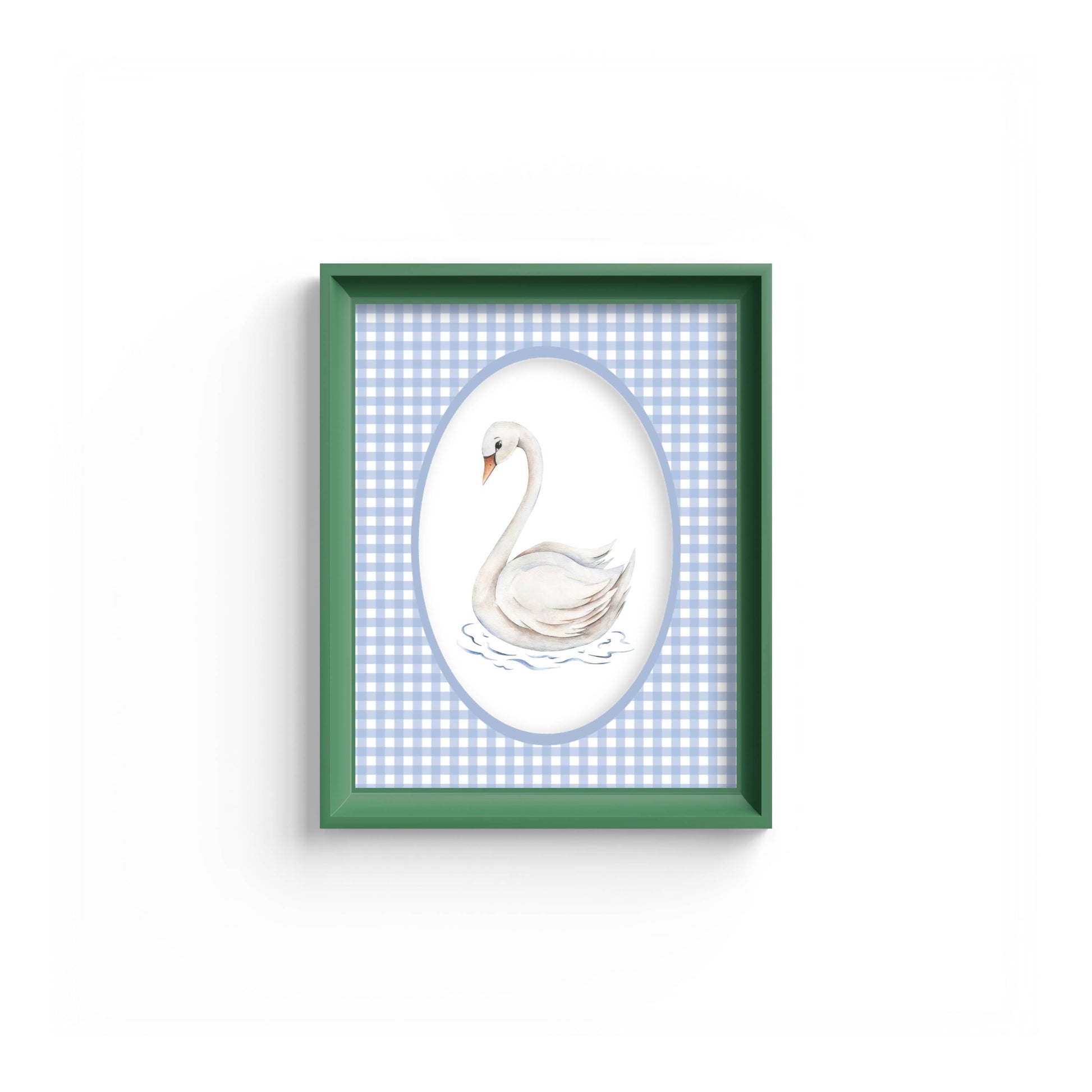Gingham Photo Mount - mount for picture frame for christening photos -modern christenings gifts -green frame - wall hanging - Coeur et Maman