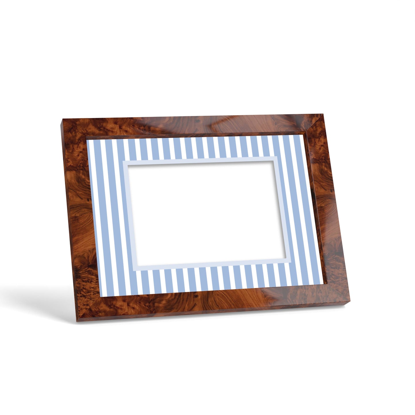 Graduation Photo Mount - Blue Medium Stripes