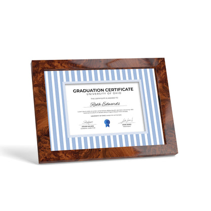 Graduation Photo Mount - Blue Medium Stripes