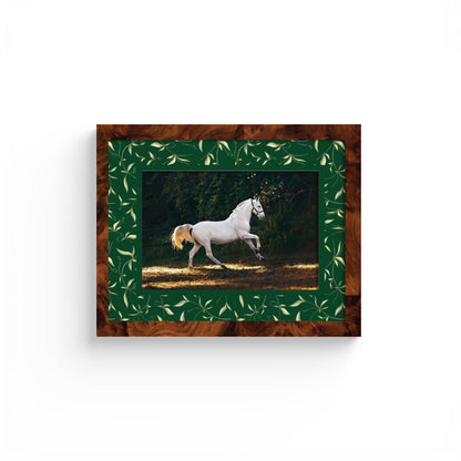Botanical Photo Mount - custom photo mat for framing - equestrian gifts - burlwood frame - wall hanging - Coeur et Maman