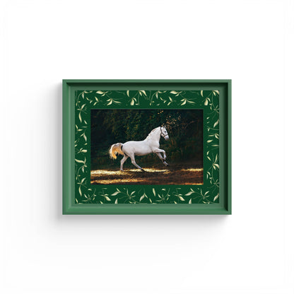 Botanical Photo Mount - mount for picture frame - equestrian gifts - green frame - wall hanging - Coeur et Maman