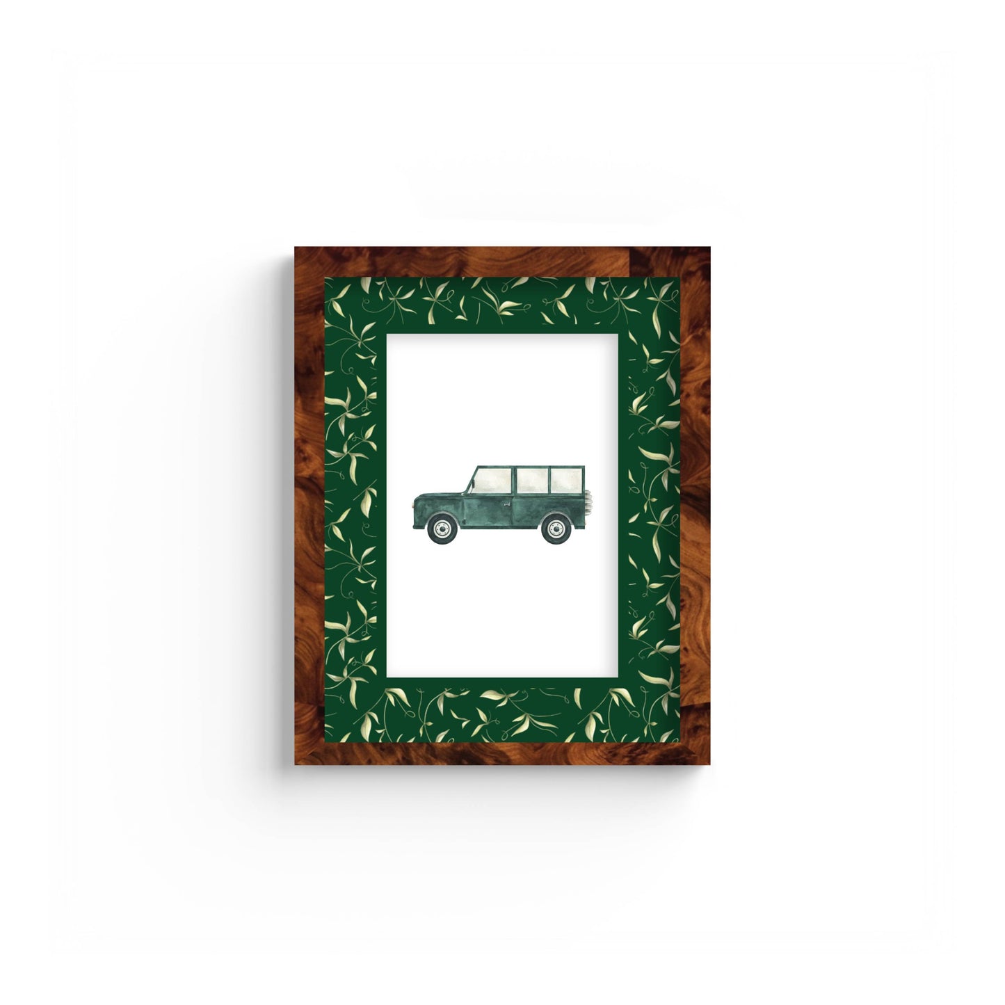 Botanical Photo Mount - custom photo mat for framing - equestrian gifts - burlwood frame - wall hanging - Coeur et Maman