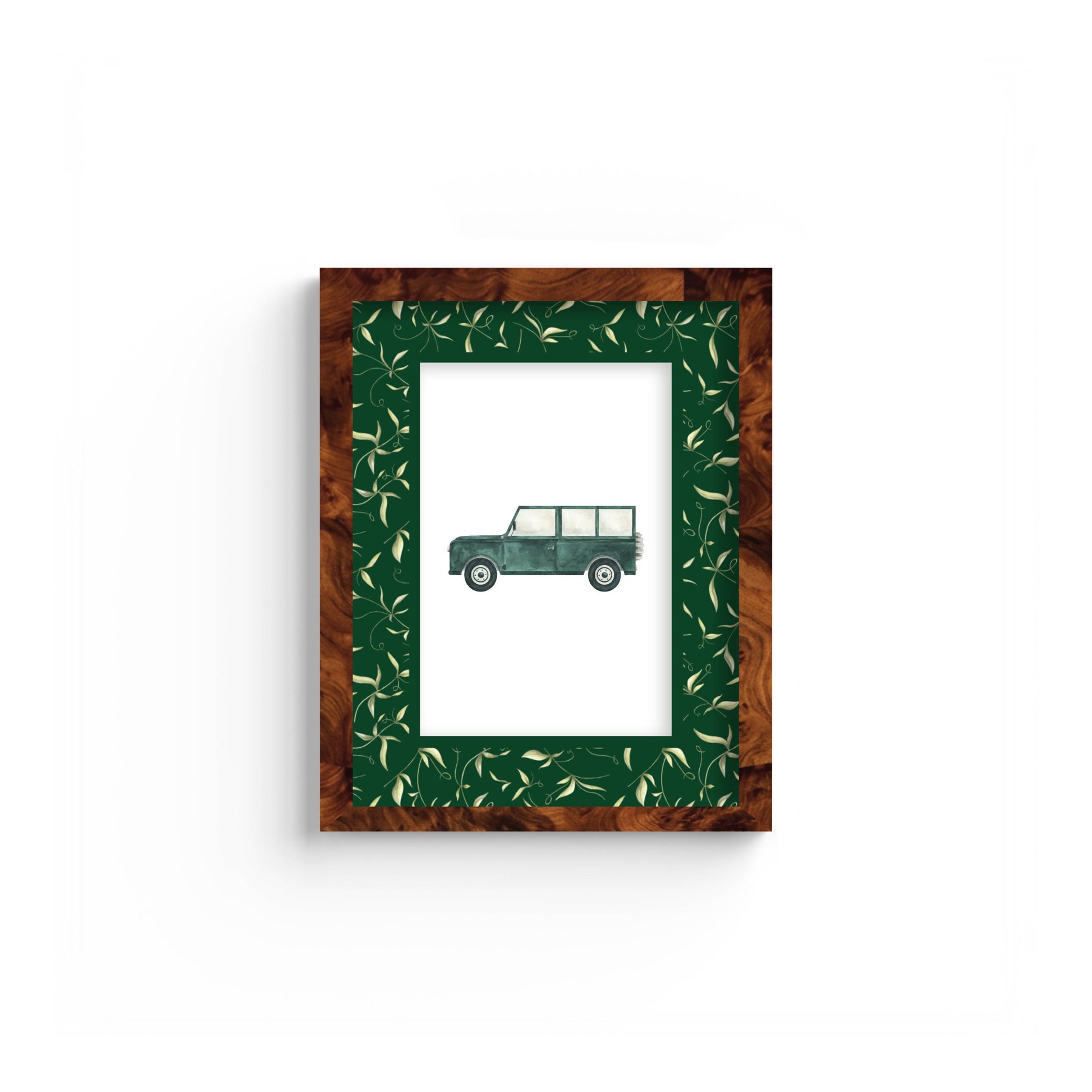 Botanical Photo Mount - custom photo mat for framing - equestrian gifts - burlwood frame - wall hanging - Coeur et Maman