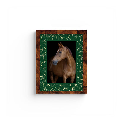 Botanical Photo Mount - custom photo mat for framing - equestrian gifts - burlwood frame - wall hanging - Coeur et Maman