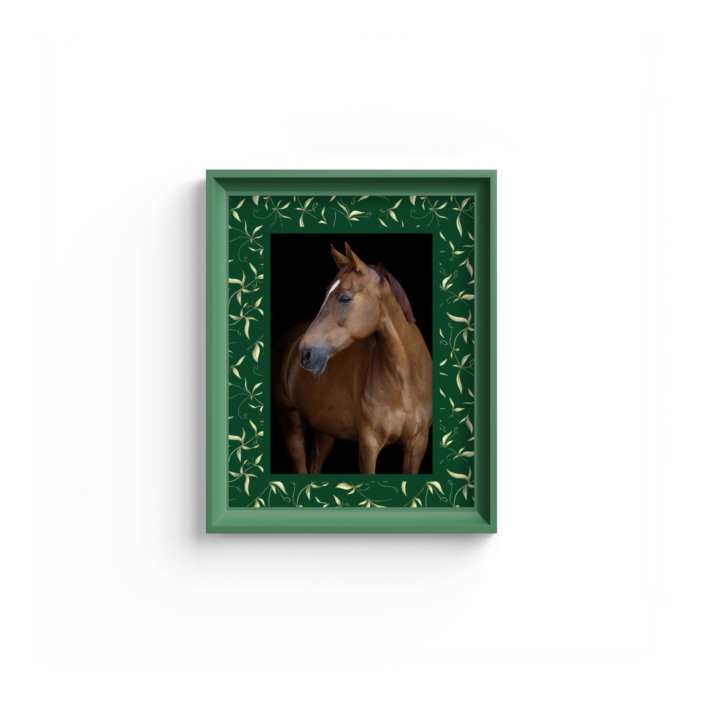 Botanical Photo Mount - mount for picture frame - equestrian gifts - green frame - wall hanging - Coeur et Maman