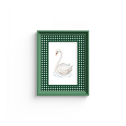Gingham Photo Mount - mount for picture frame - equestrian gifts - green frame - wall hanging - Coeur et Maman