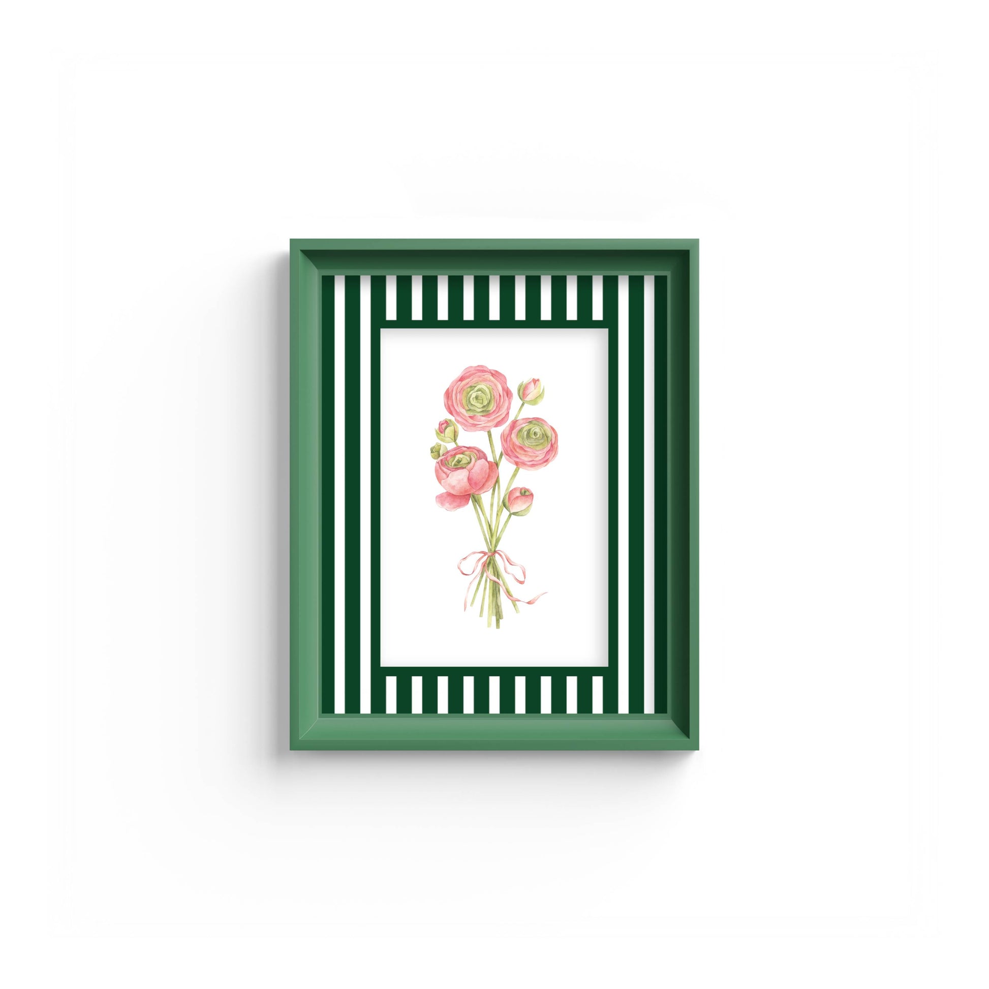 Medium Stripes Photo Mount - mount for picture frame for graduation certificates - green frame - wall hanging - Coeur et Maman