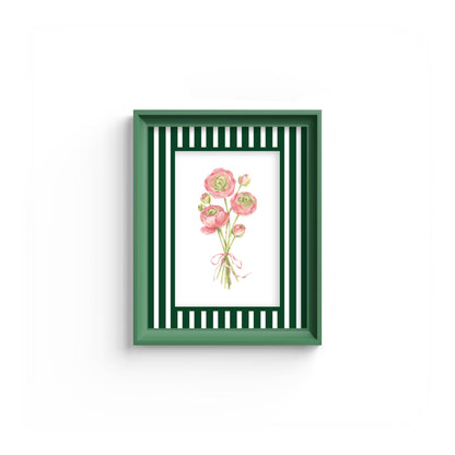 Medium Stripes Photo Mount - mount for picture frame for graduation certificates - green frame - wall hanging - Coeur et Maman