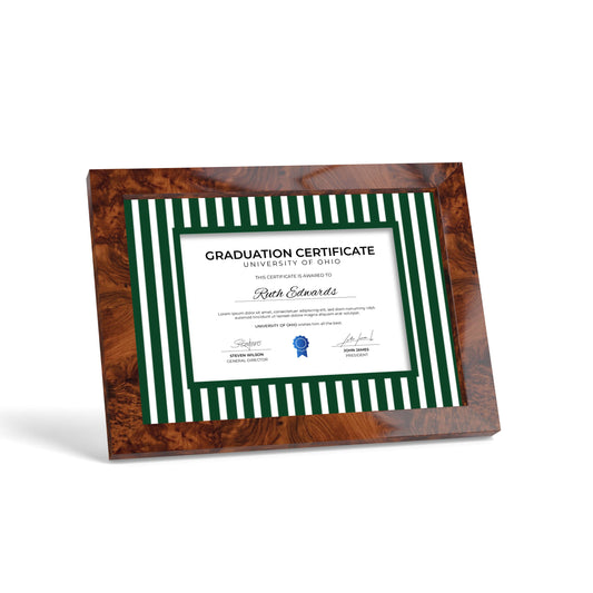Graduation Photo Mount - British-Racing Green Medium Stripes