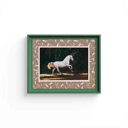 Botanical Photo Mount - mount for picture frame - equestrian gifts - green frame - wall hanging - Coeur et Maman