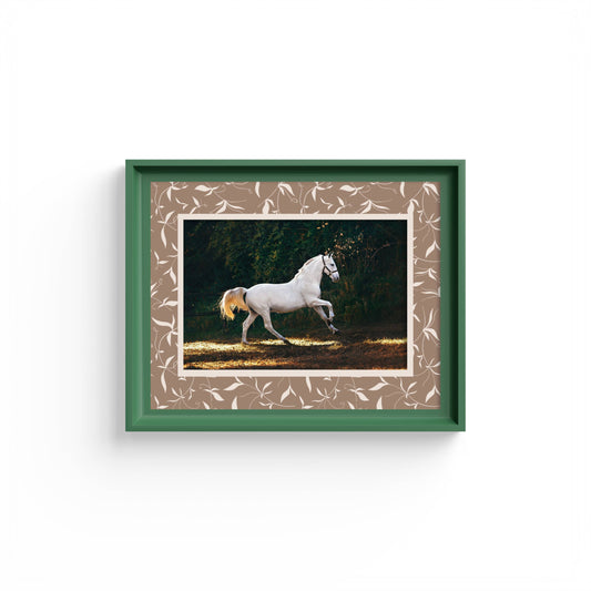 Botanical Photo Mount - mount for picture frame - equestrian gifts - green frame - wall hanging - Coeur et Maman