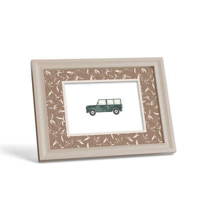 Botanical Photo Mount - custom photo mat for framing - cream frame - surface leaning - Coeur et Maman