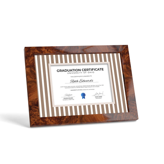 Graduation Photo Mount - Brown Medium Stripes
