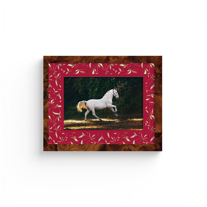 Botanical Photo Mount - custom photo mat for framing - equestrian gifts - burlwood frame - wall hanging - Coeur et Maman