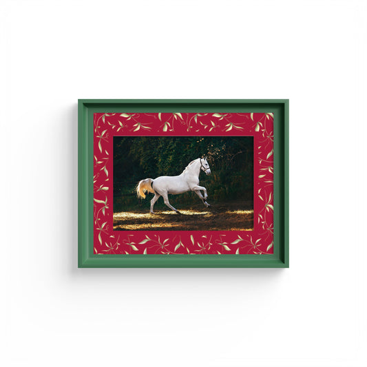 Botanical Photo Mount - mount for picture frame - equestrian gifts - green frame - wall hanging - Coeur et Maman