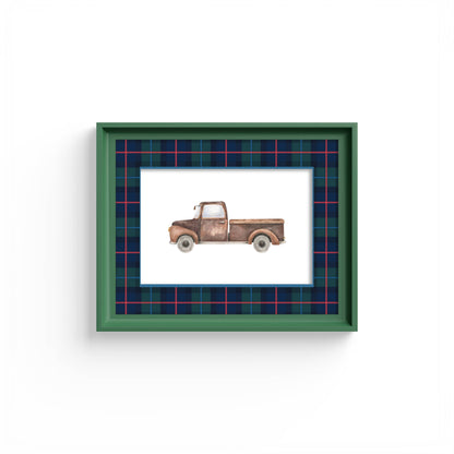 Campbell of Cawdor Tartan Photo Mount - mount for picture frame for wedding photos - modern wedding presents - green frame - wall hanging - Coeur et Maman
