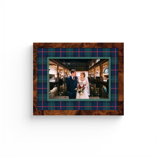 Campbell of Cawdor Tartan Photo Mount - custom photo mat for framing -burlwood frame - wall hanging - Coeur et Maman