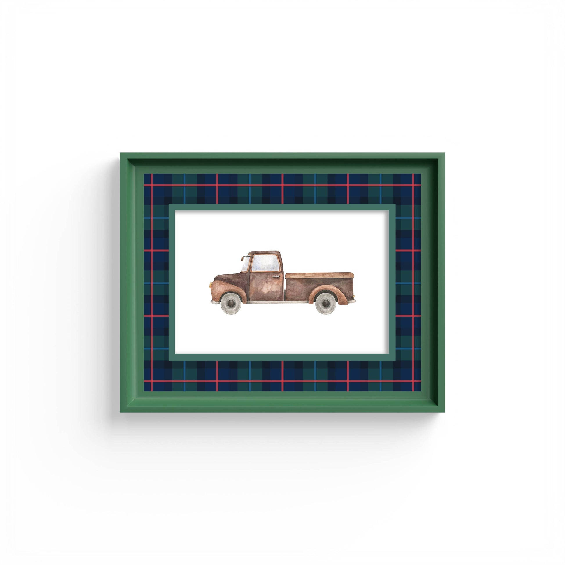 Campbell of Cawdor Tartan Photo Mount - mount for picture frame - green frame - wall hanging - Coeur et Maman