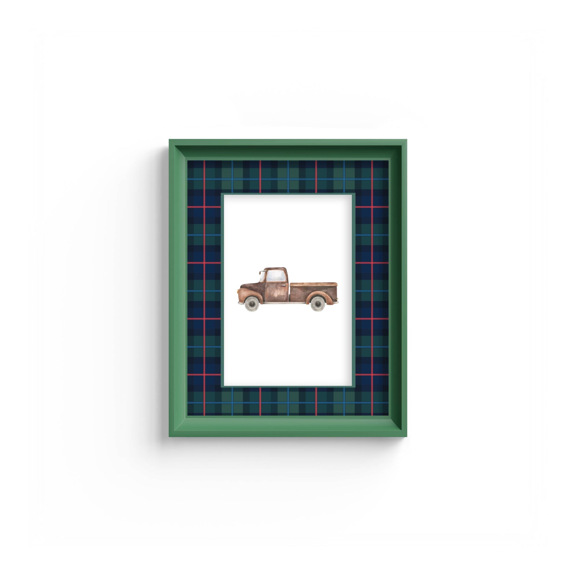 Campbell of Cawdor Tartan Photo Mount - mount for picture frame - green frame - wall hanging - Coeur et Maman