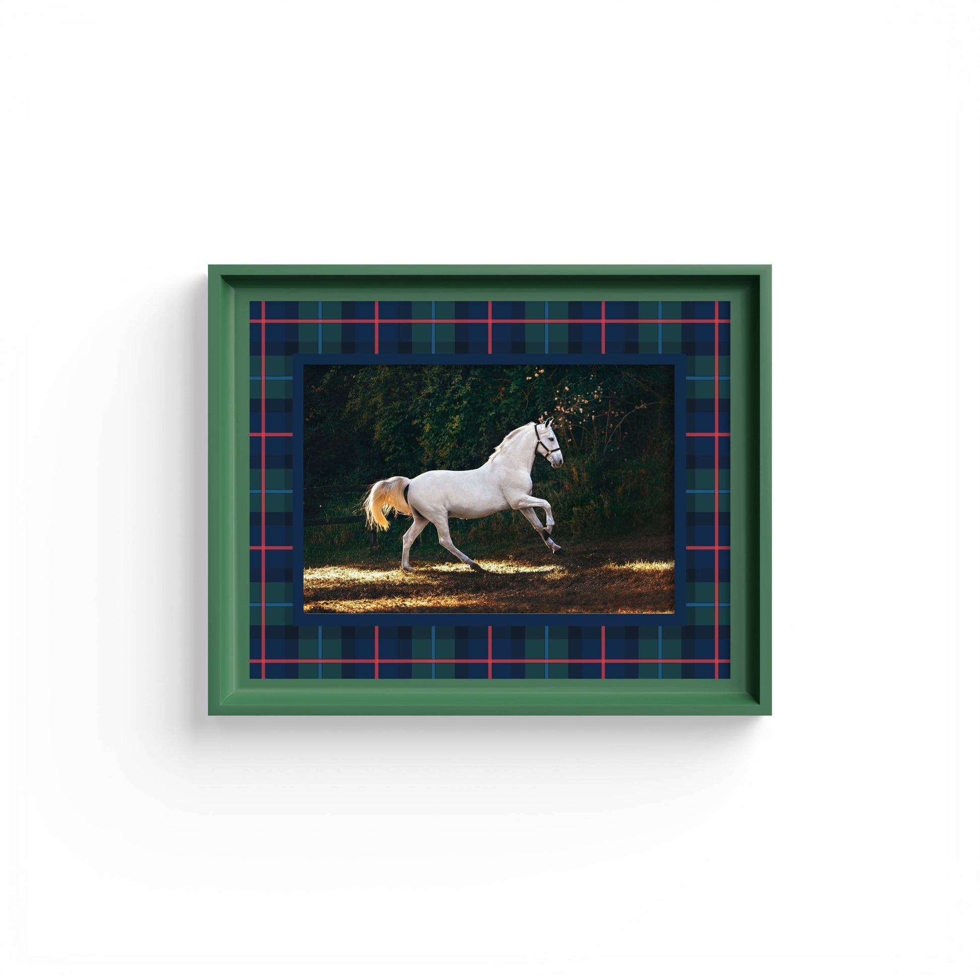Campbell of Cawdor Tartan Photo Mount - mount for picture frame - equestrian gifts - green frame - wall hanging - Coeur et Maman